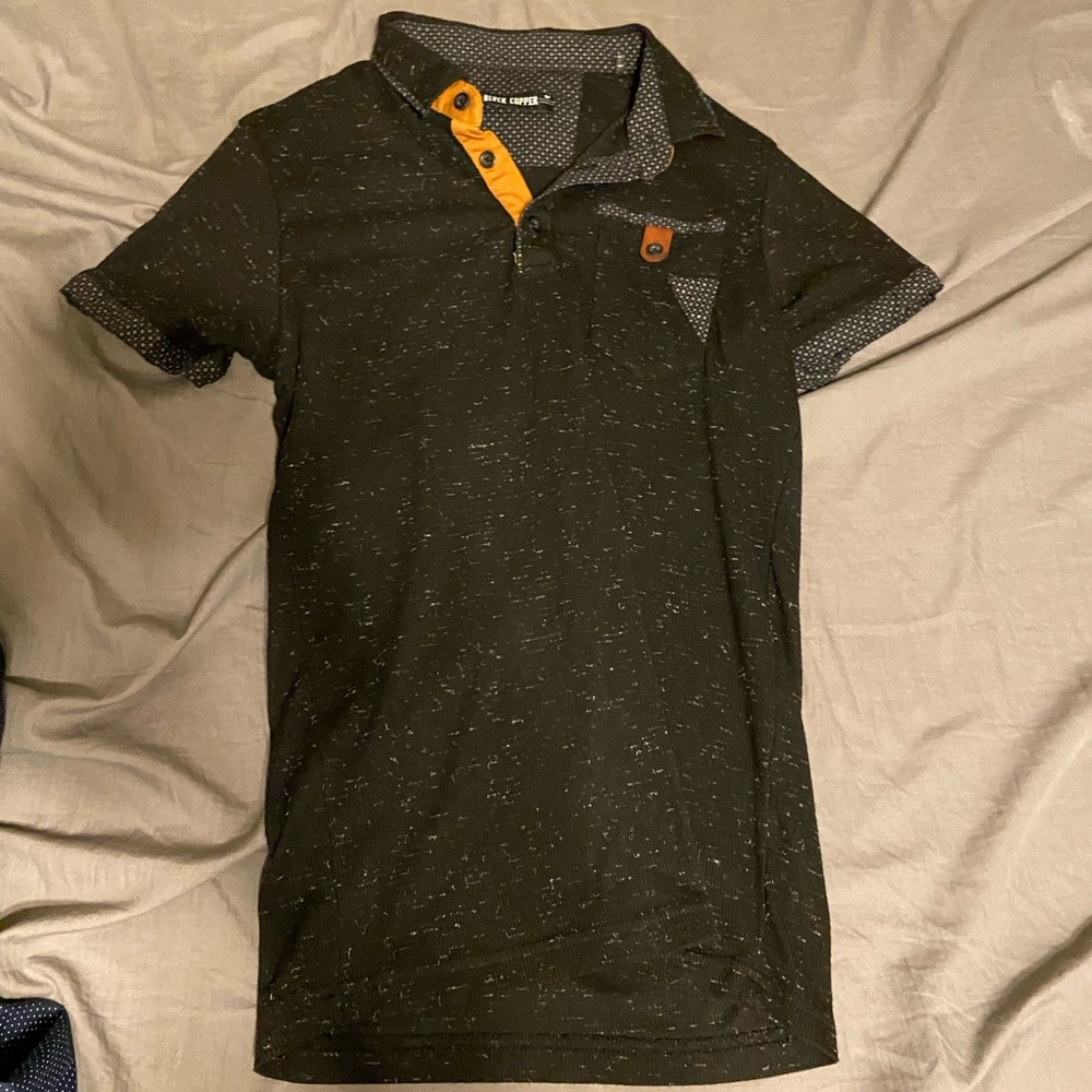 Black copper shirt sleeve collared shirt